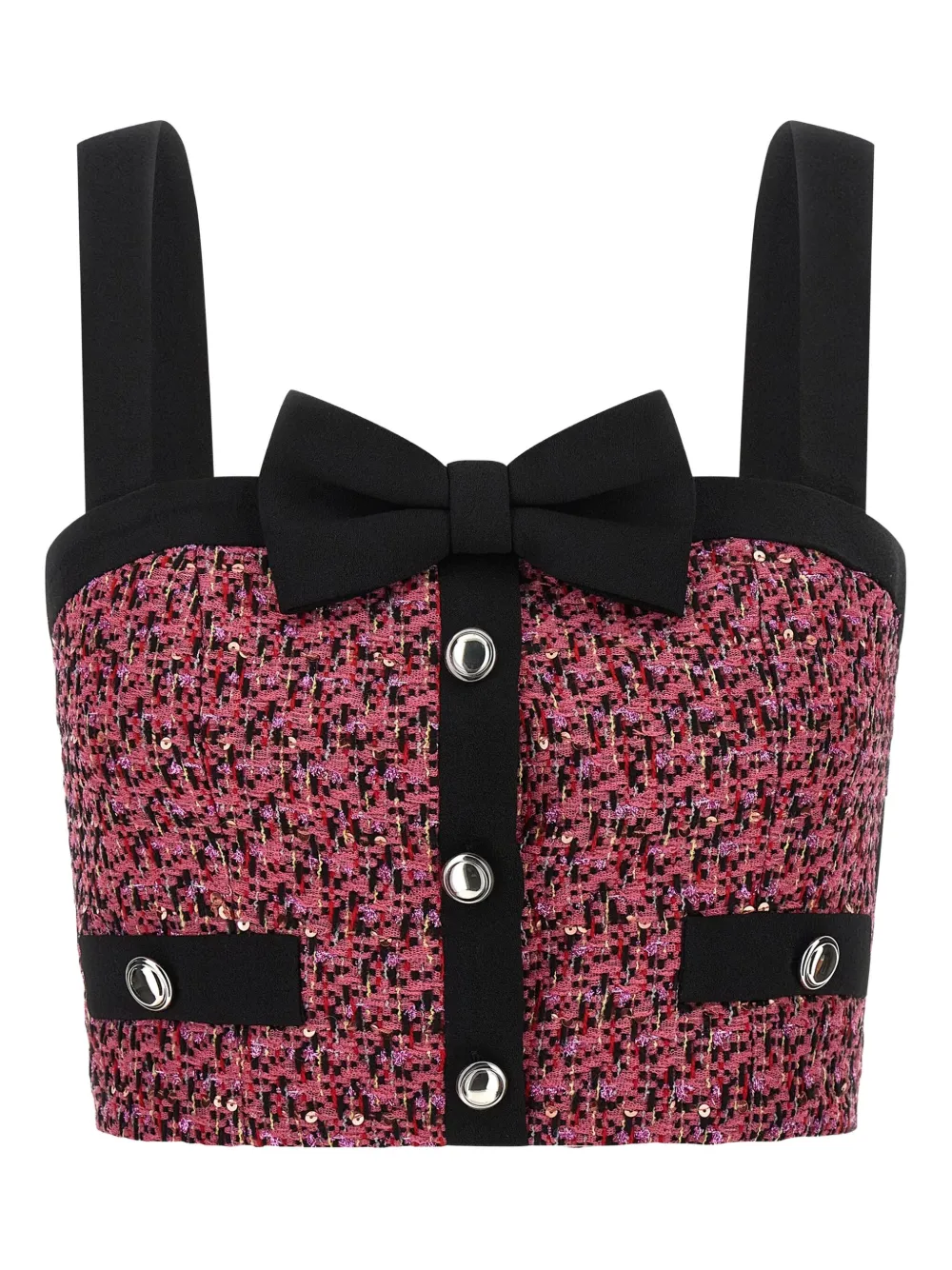 Alessandra Rich sequin-embellished tweed top Roze