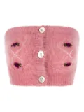 Alessandra Rich embroidered button top - Pink