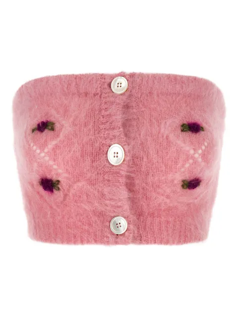 Alessandra Rich embroidered button top