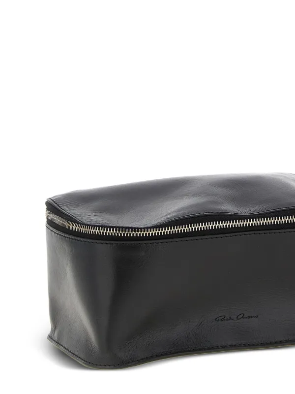 Rick Owens Engraved Zip Wash Bag | Black | FARFETCH