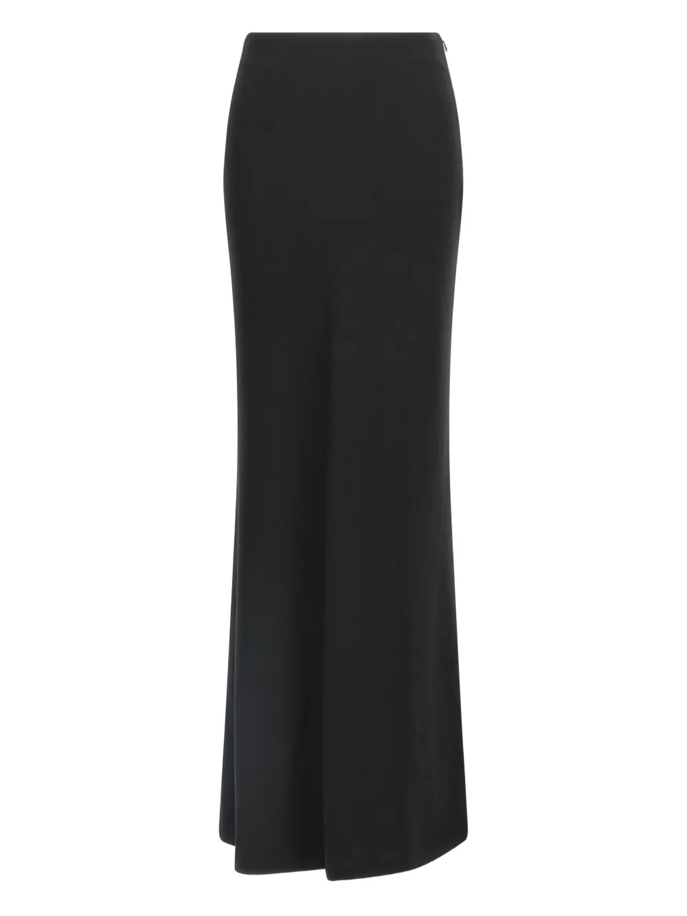 Alessandra Rich Fluid Black Silk Crepe Maxi Skirt With Lined Elegance In Black