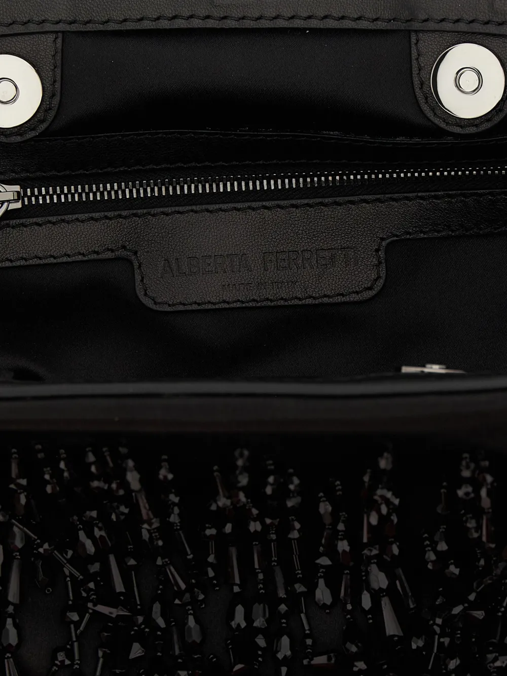 Alberta Ferretti Clutch met kralen franje Zwart