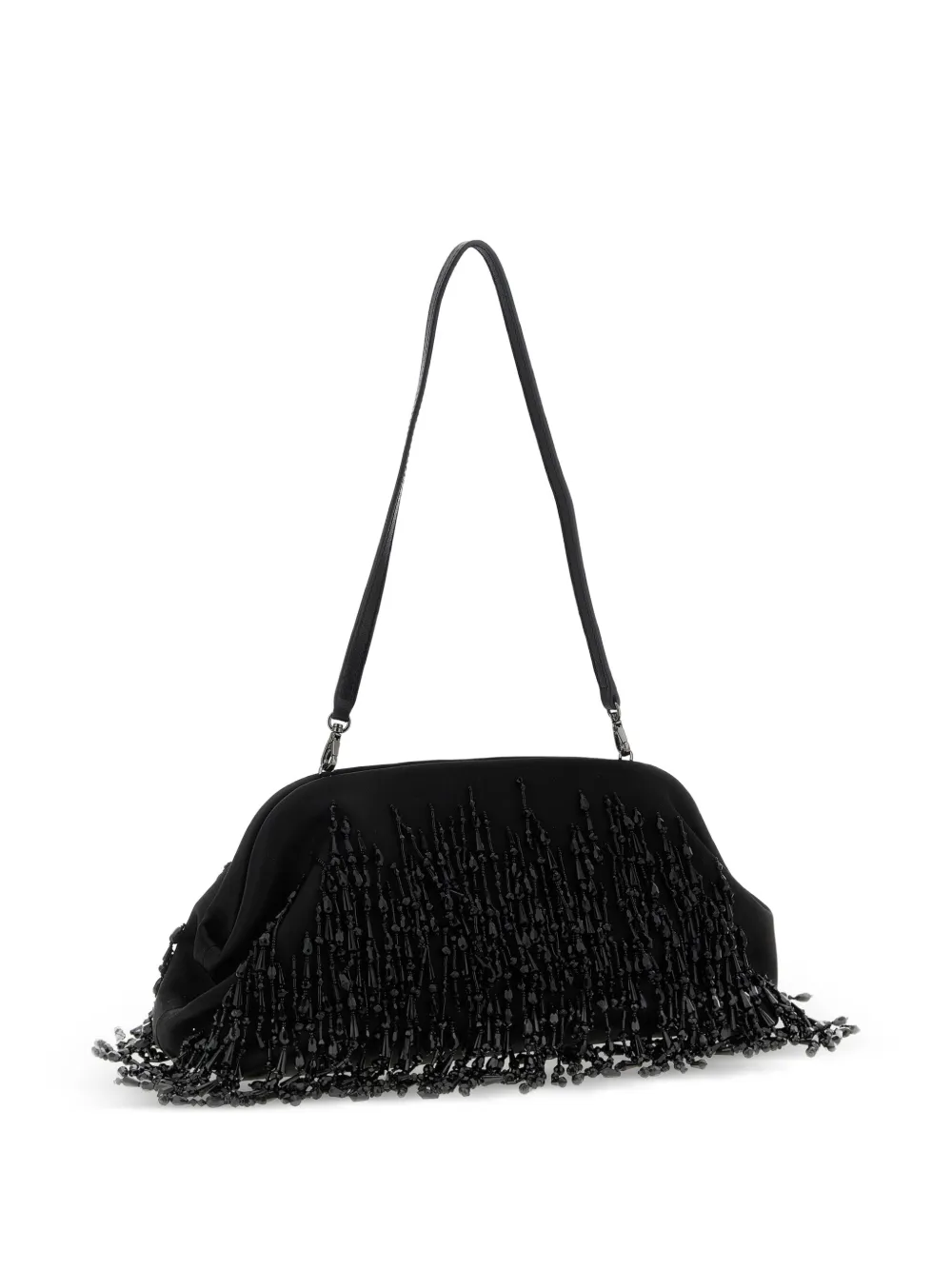 Alberta Ferretti Clutch met kralen franje - Zwart