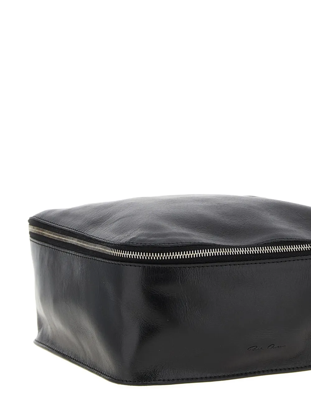 Rick Owens Leren toilettas met rits Zwart