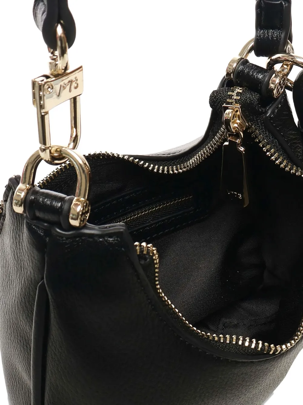 V73 Chain-embellished Crescent Shoulder Bag In Black
