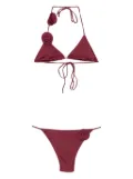 La Reveche Ashar rose-embellished triangle bikini - Red