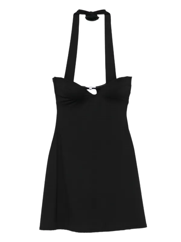 La Reveche Halter-neck Mini Dress - Black