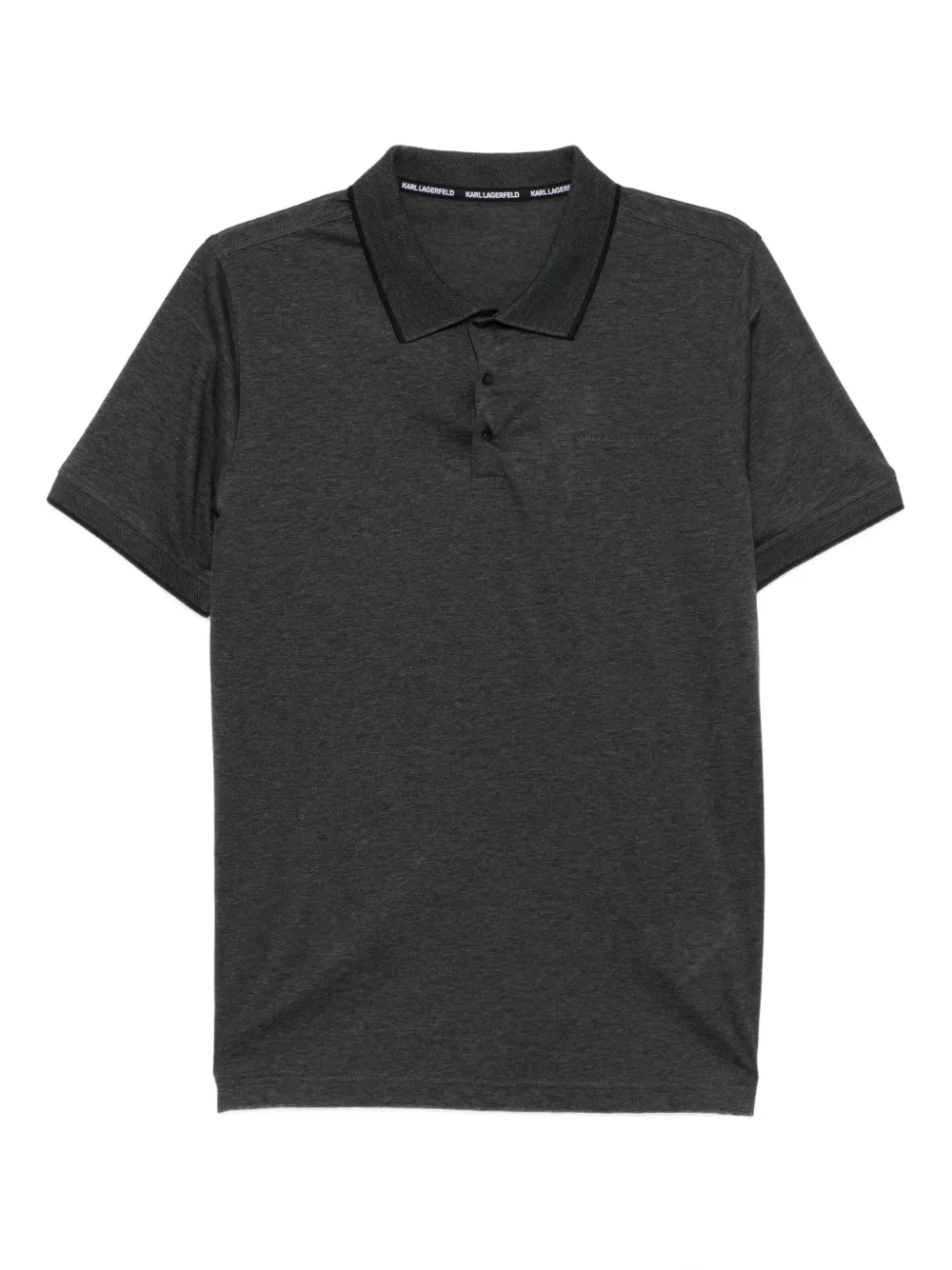 Karl Lagerfeld logo-embossed polo shirt | Grey | Image 1