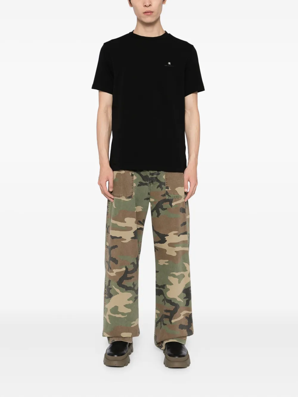 Karl Lagerfeld T-shirt met Ikon-reliëf - Zwart