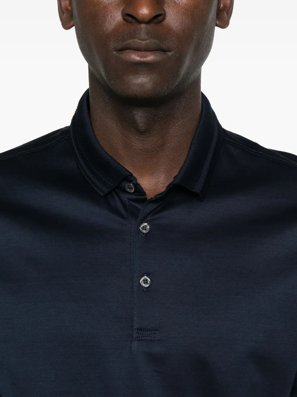 Corneliani Short Sleeve Polo Shirt In Blue