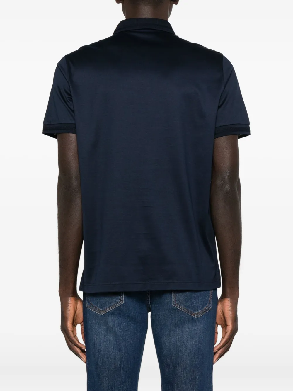 Corneliani Short Sleeve Polo Shirt In Blue