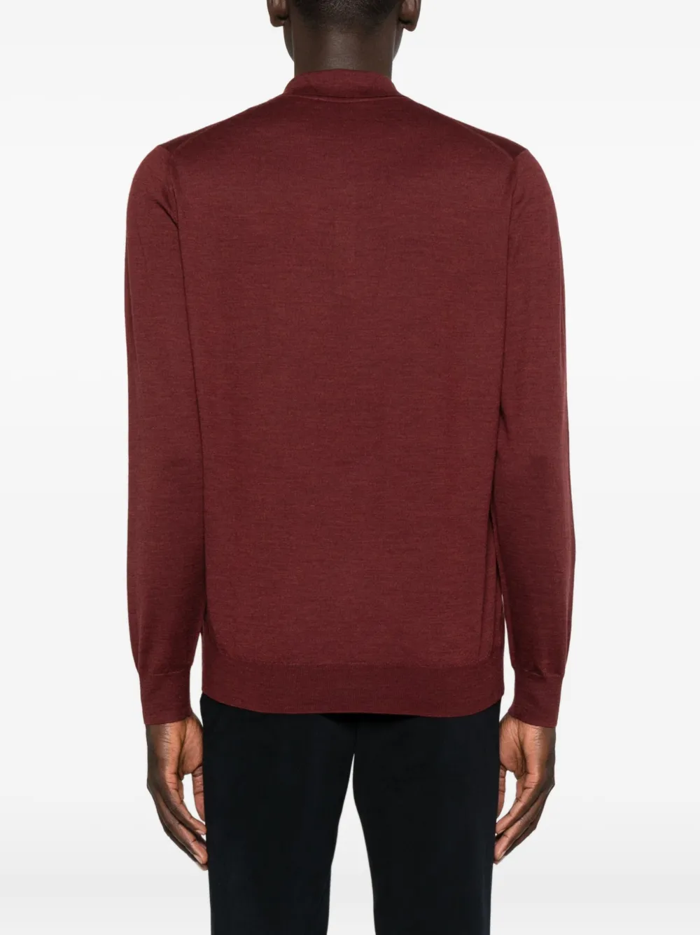 Corneliani Long-sleeve Polo Shirt In Burgundy