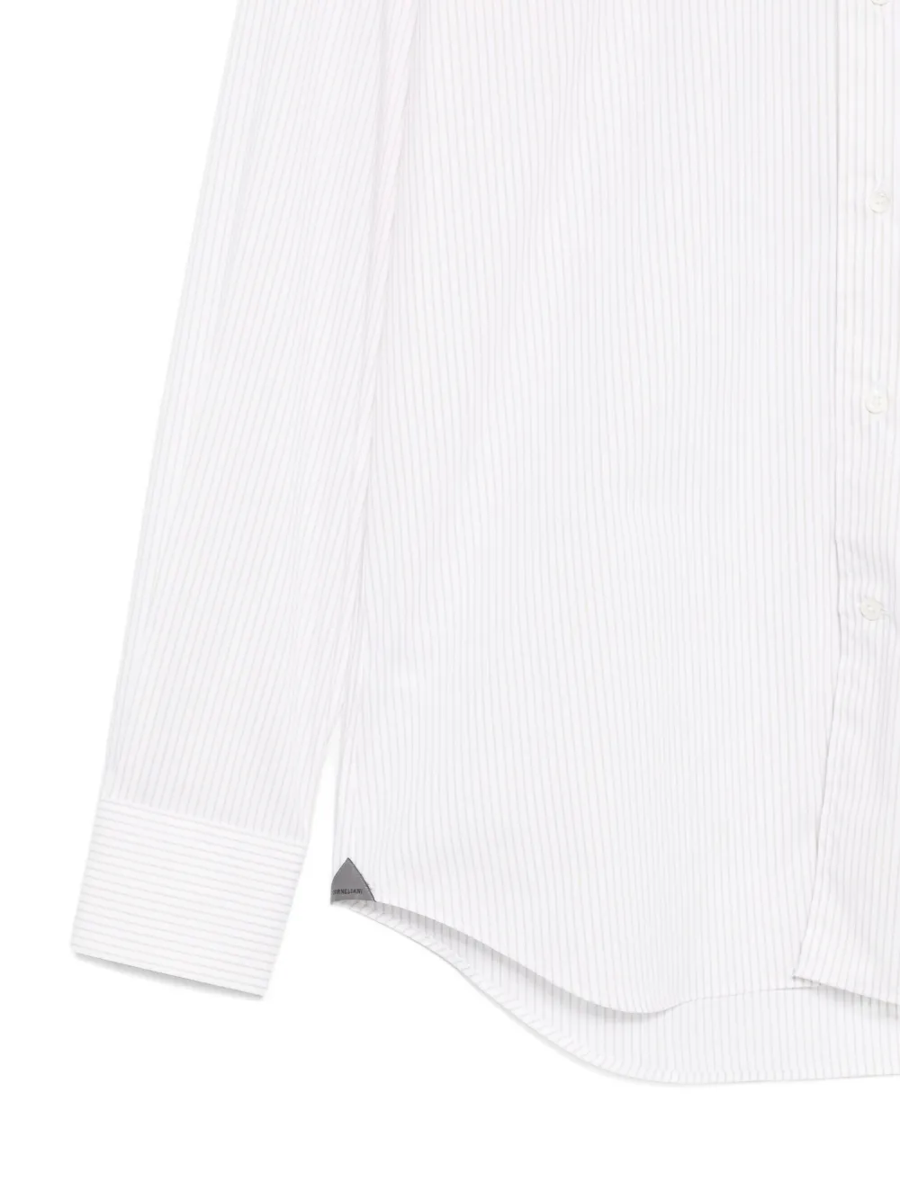 Corneliani Pinstripe Long-sleeved Shirt In White