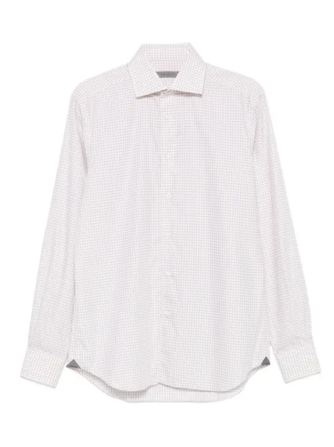 Corneliani camisa manga larga con cuadros estampados