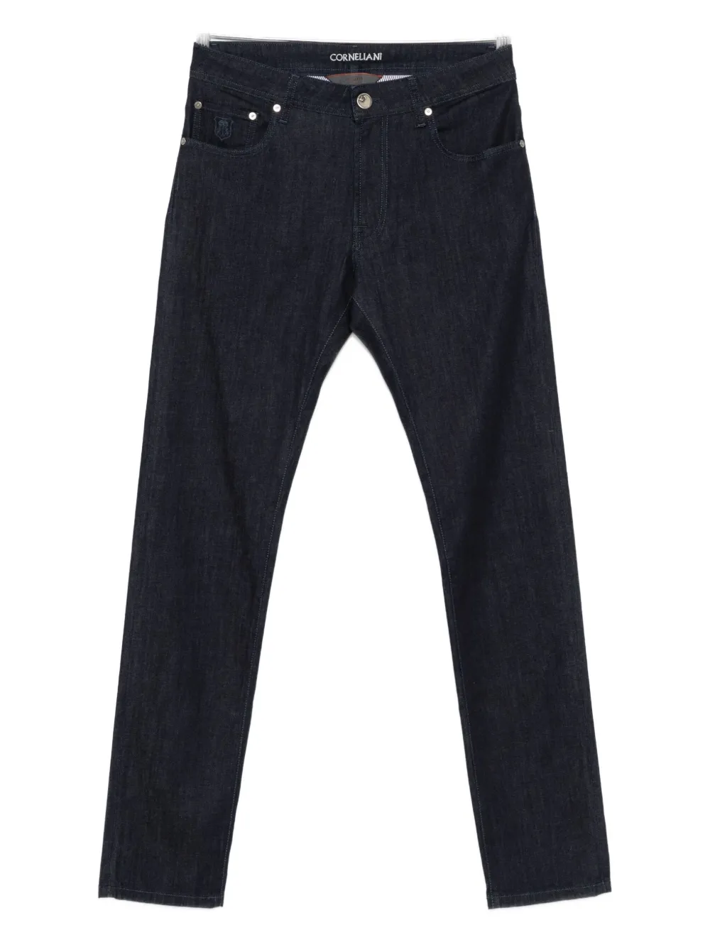 Corneliani Logo-patch Jeans In Black
