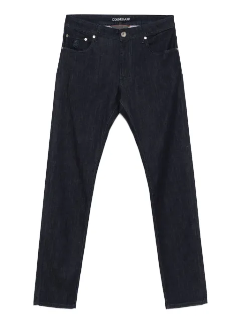 Corneliani logo-patch jeans