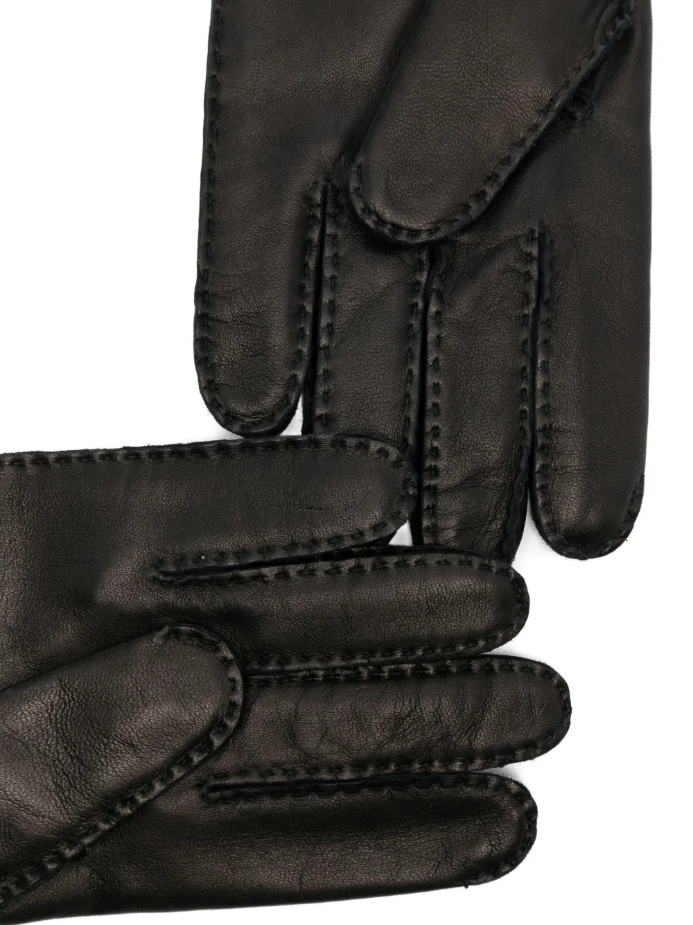 Corneliani Leren handschoenen met stikseldetail Zwart