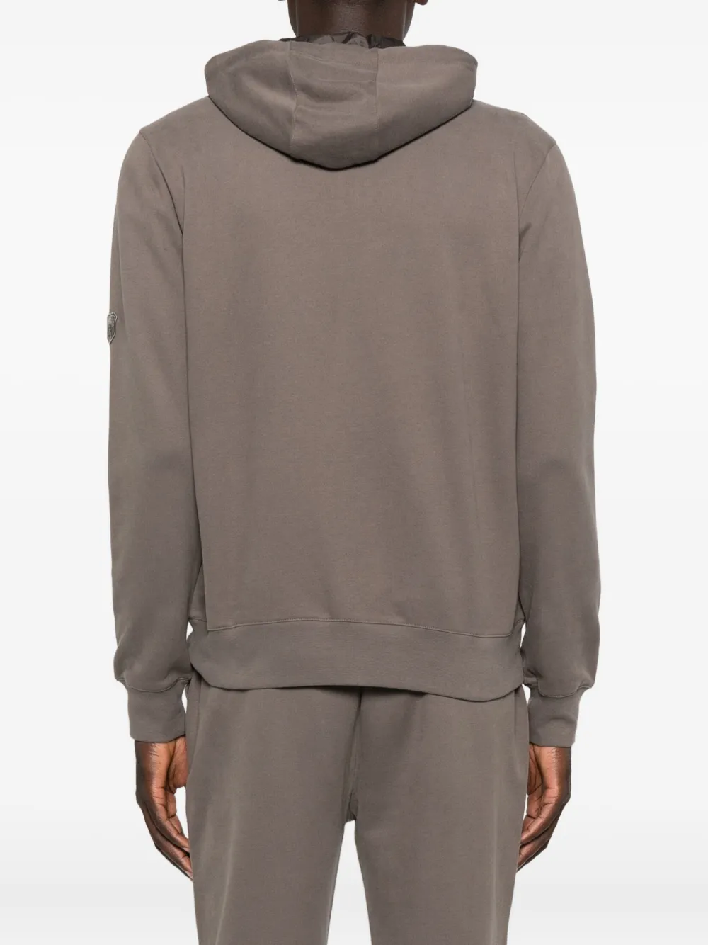Corneliani Panelled Zip-up Hoodie In Brown