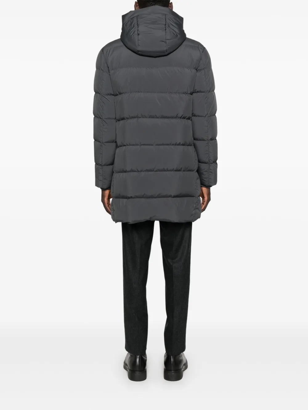 Corneliani Gewatteerde jas met capuchon Grijs