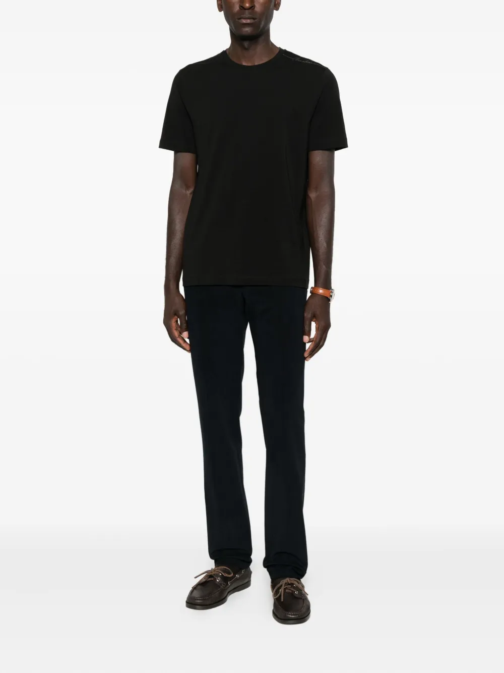 Corneliani Sweater met geborduurd detail - Zwart