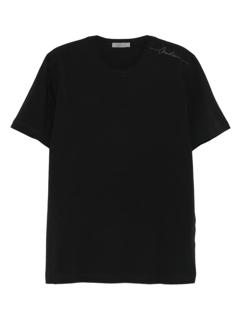 Corneliani embroidered-detail crew-neck T-shirt | Black | Image 1