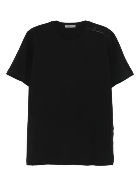 Corneliani embroidered-detail crew-neck T-shirt