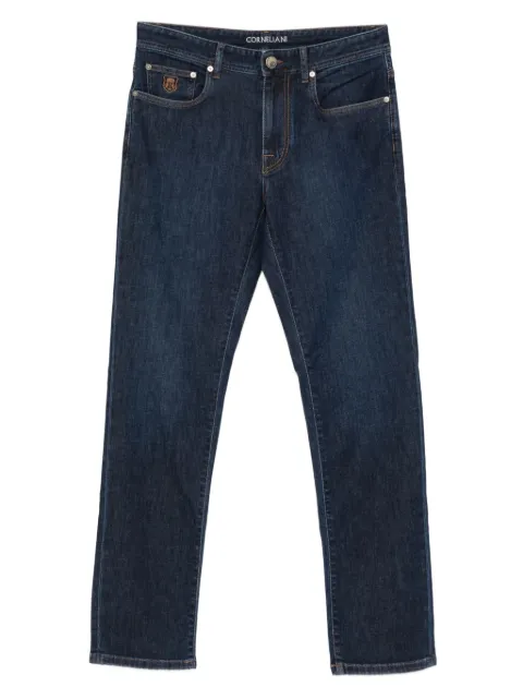 Corneliani logo-patch jeans