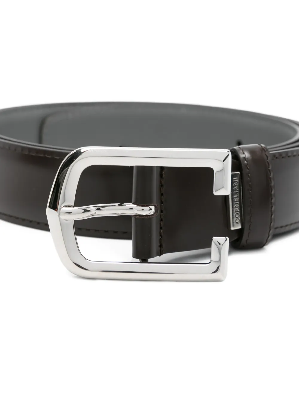 Corneliani Leren riem Bruin