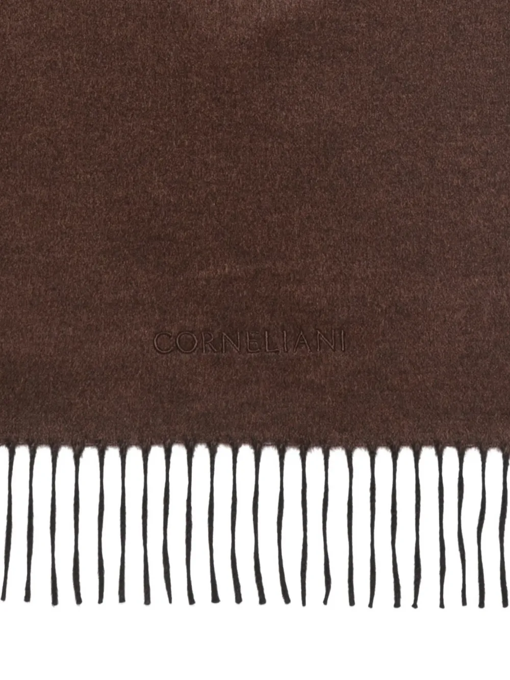 Corneliani Fringed Scarf In Brown