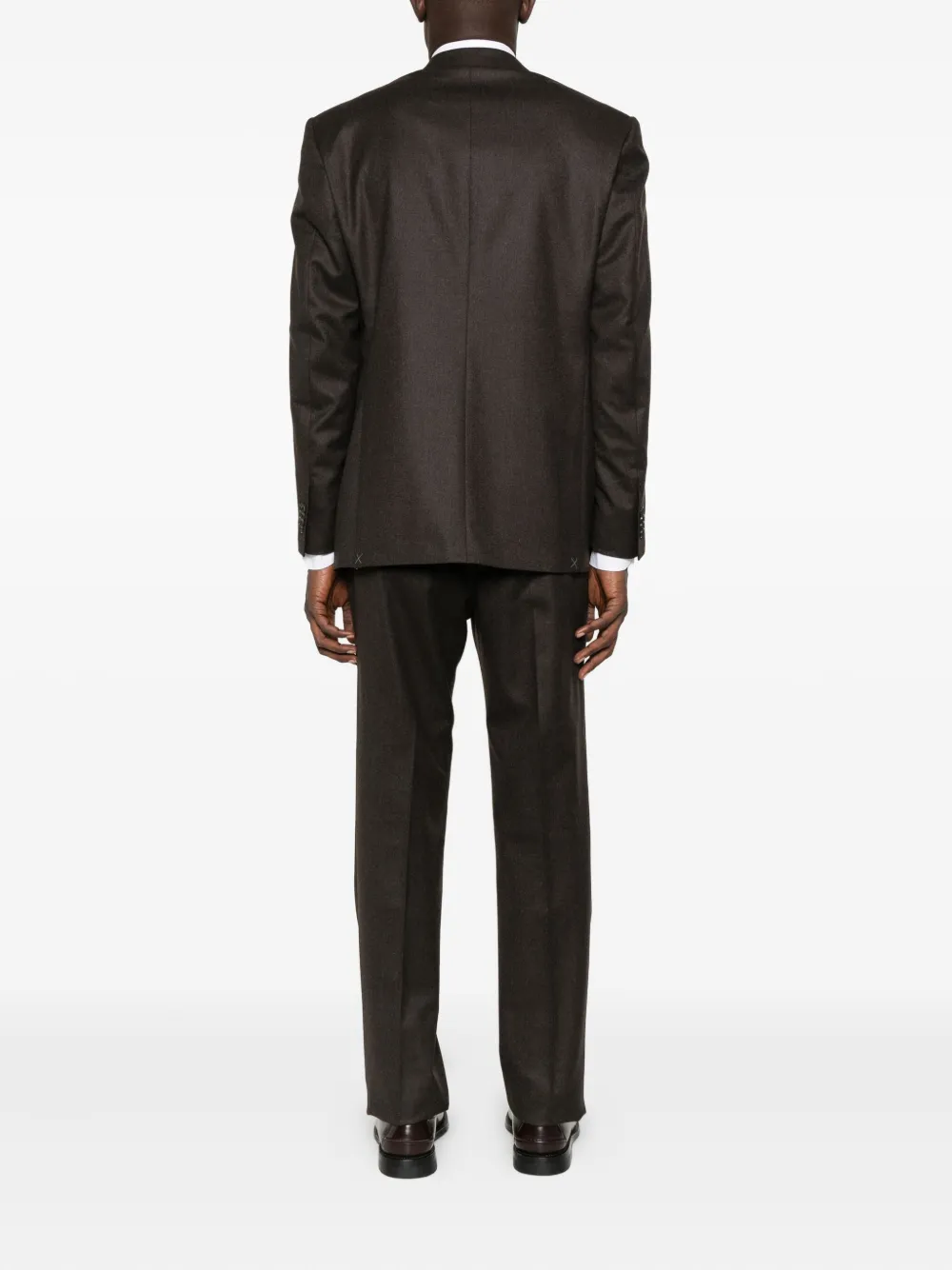 Corneliani Two-button Wool Suit In Brown