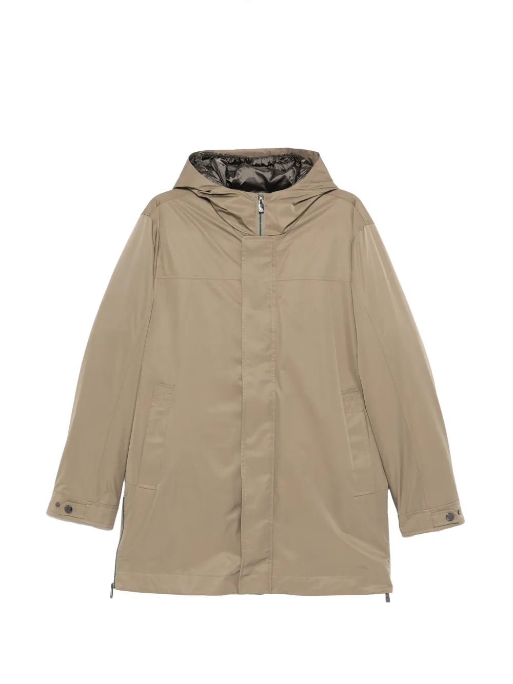Corneliani long-sleeve hooded coat - Toni neutri