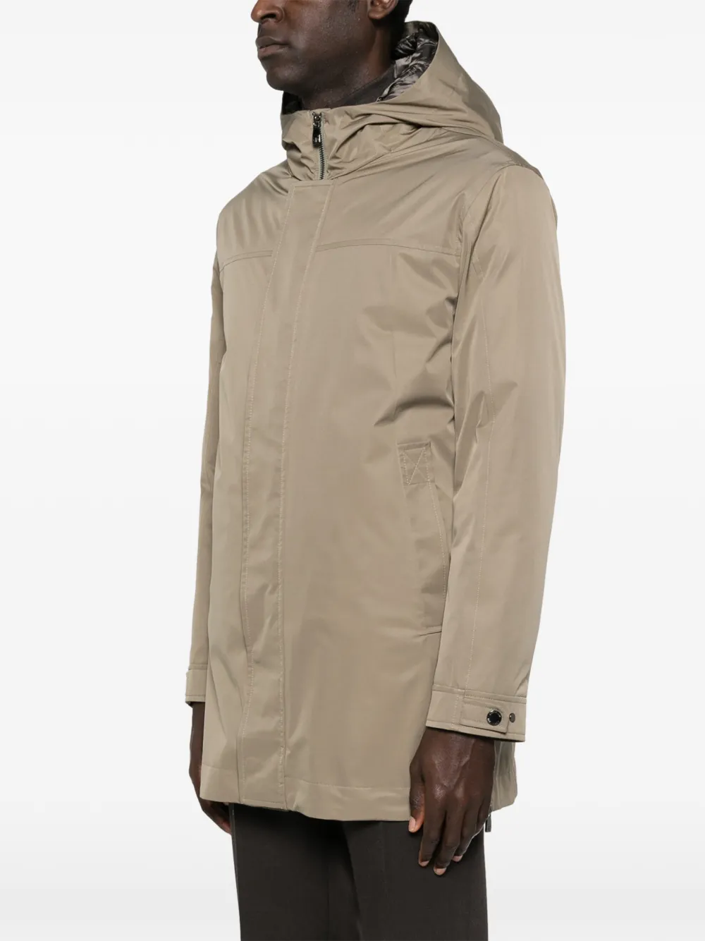 Corneliani Jas met capuchon Beige