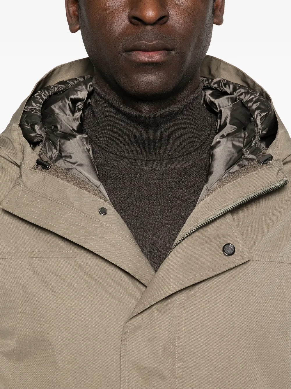 Long-Sleeve Hooded Coat