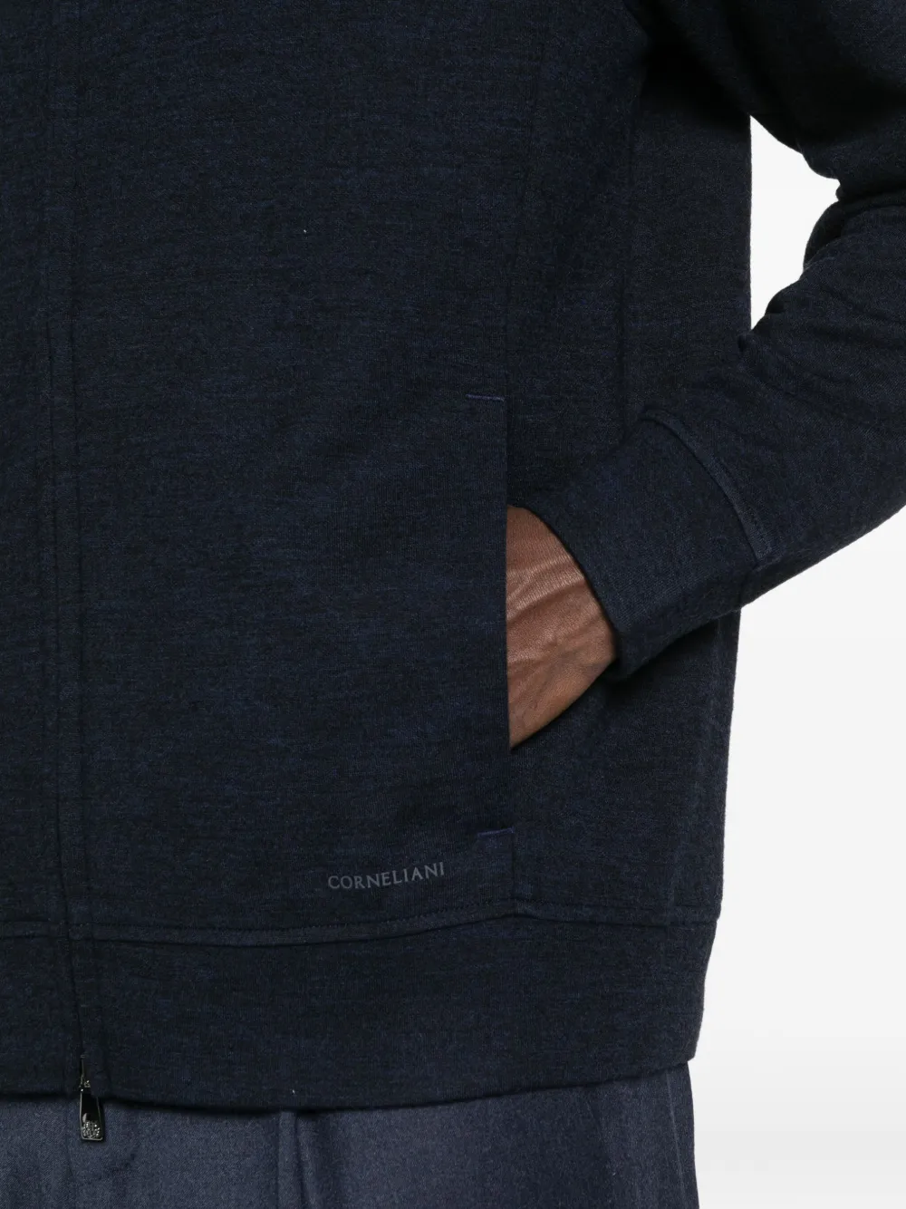 Corneliani Zip-front Knitted Cardigan In Black