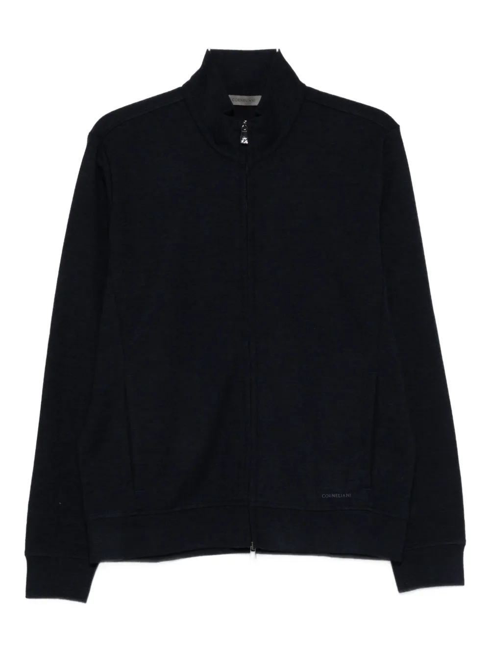 Corneliani Zip-front Knitted Cardigan In Black