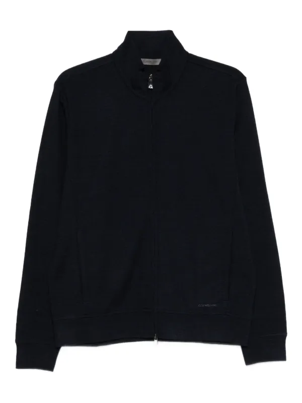 Corneliani Zip-front Knitted Cardigan in Blue