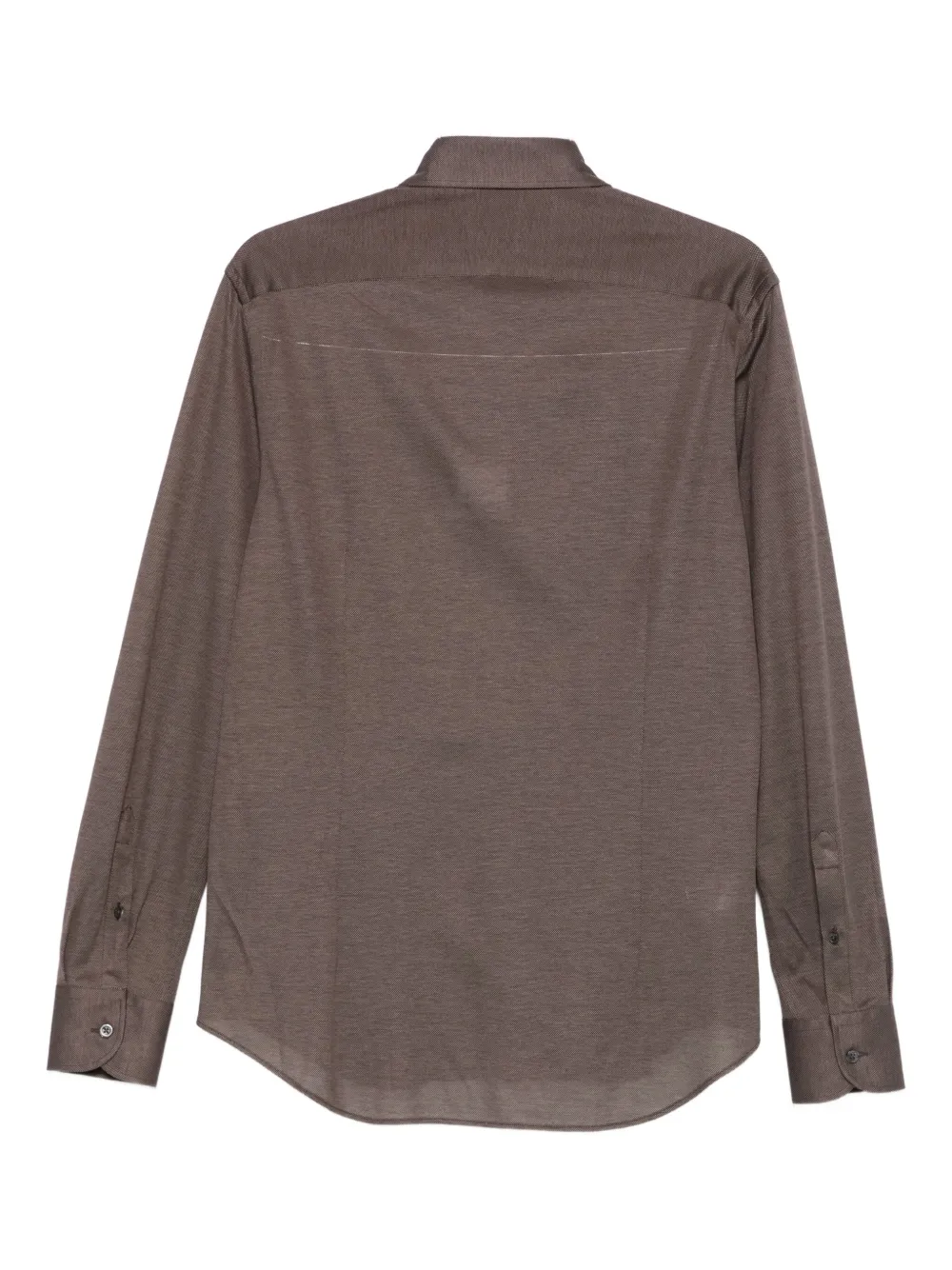 Corneliani textured long-sleeved shirt - Bruin