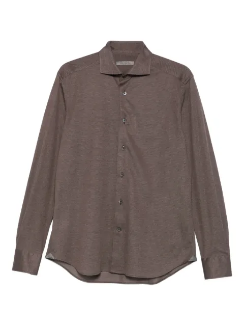Corneliani textured long-sleeved shirt