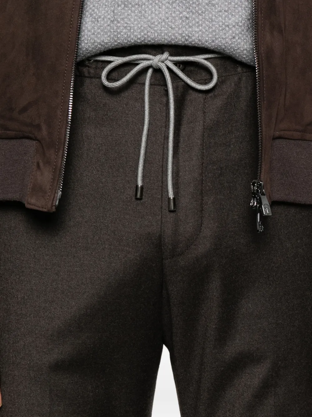 Corneliani Drawstring-waistband Trousers In Gray