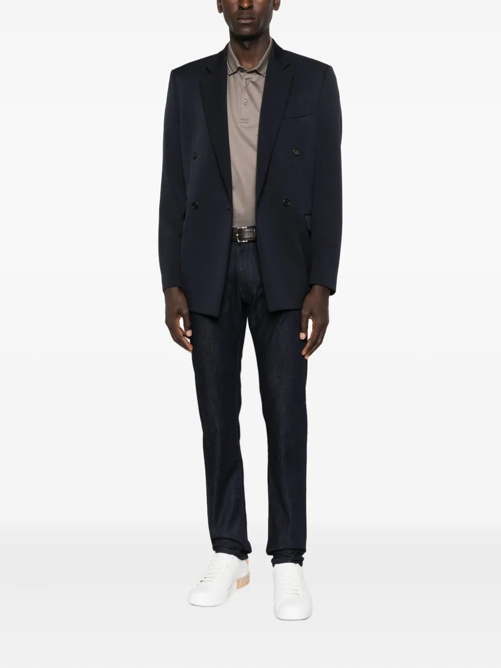Corneliani Poloshirt met geribbelde kraag - Bruin