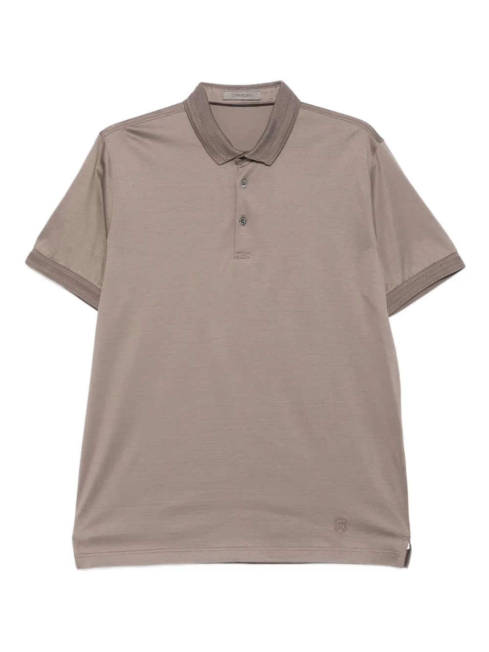 Corneliani ribbed-collar polo shirt | Brown | Image 1