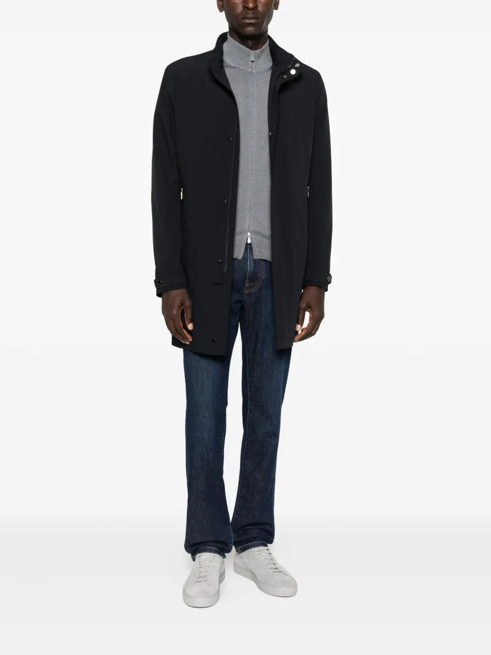 Corneliani zip-fastening high-neck coat | Single Breasted Coats | Image 2