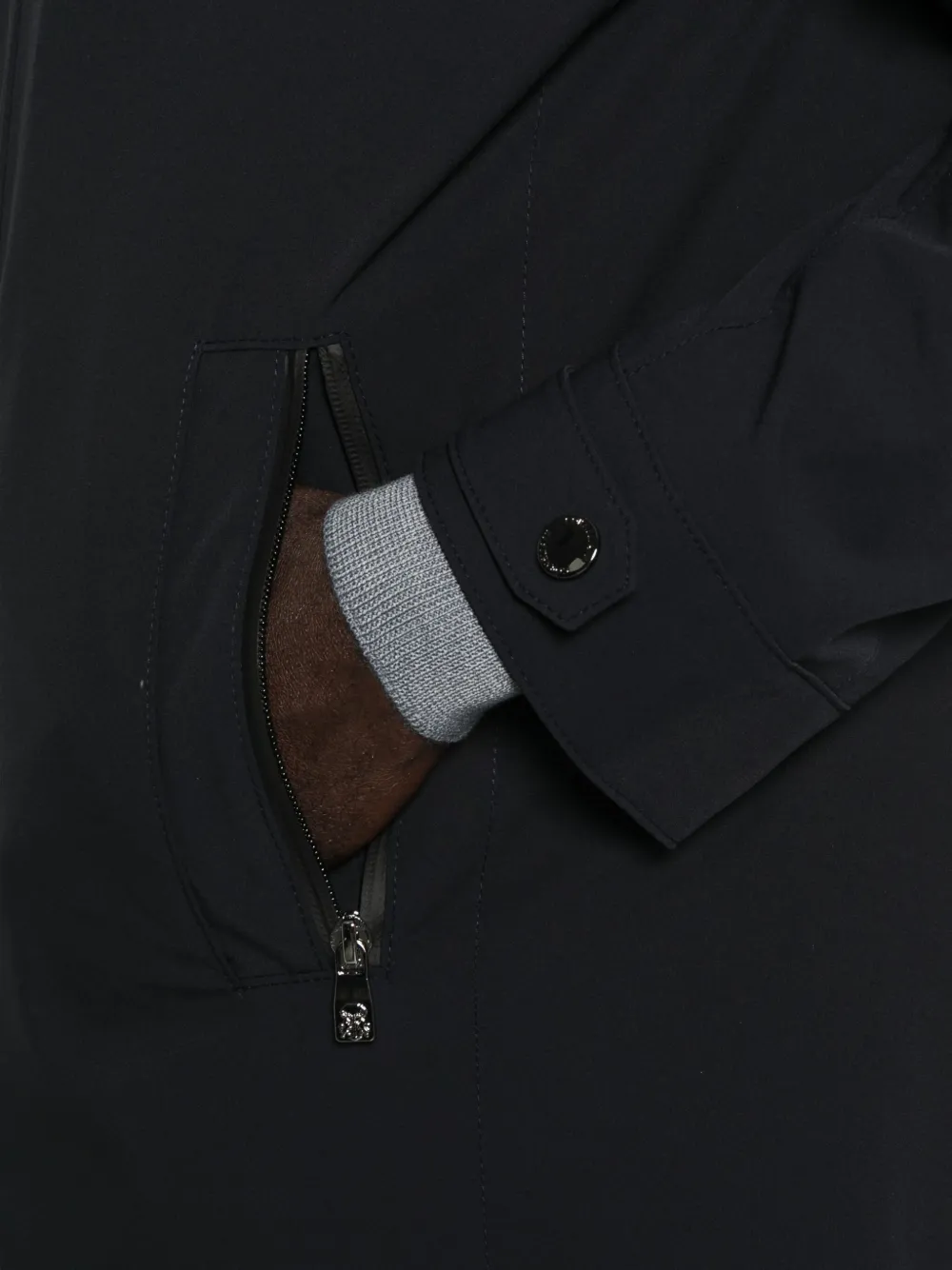 Corneliani Jas met hoge hals en ritssluiting Blauw