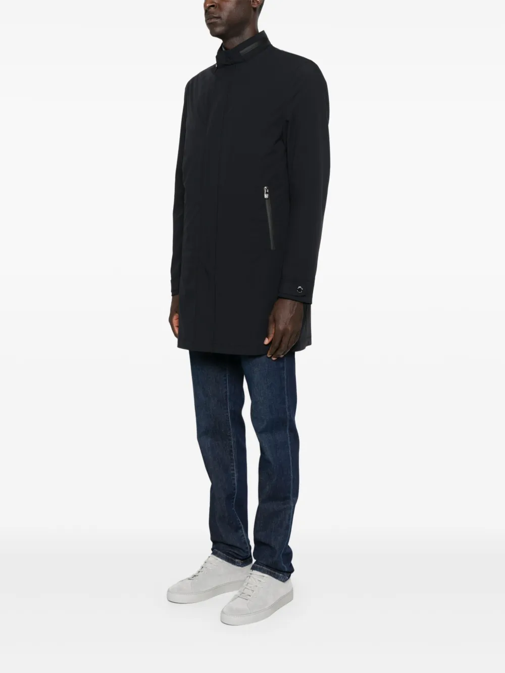 Corneliani Jas met hoge hals en ritssluiting Blauw