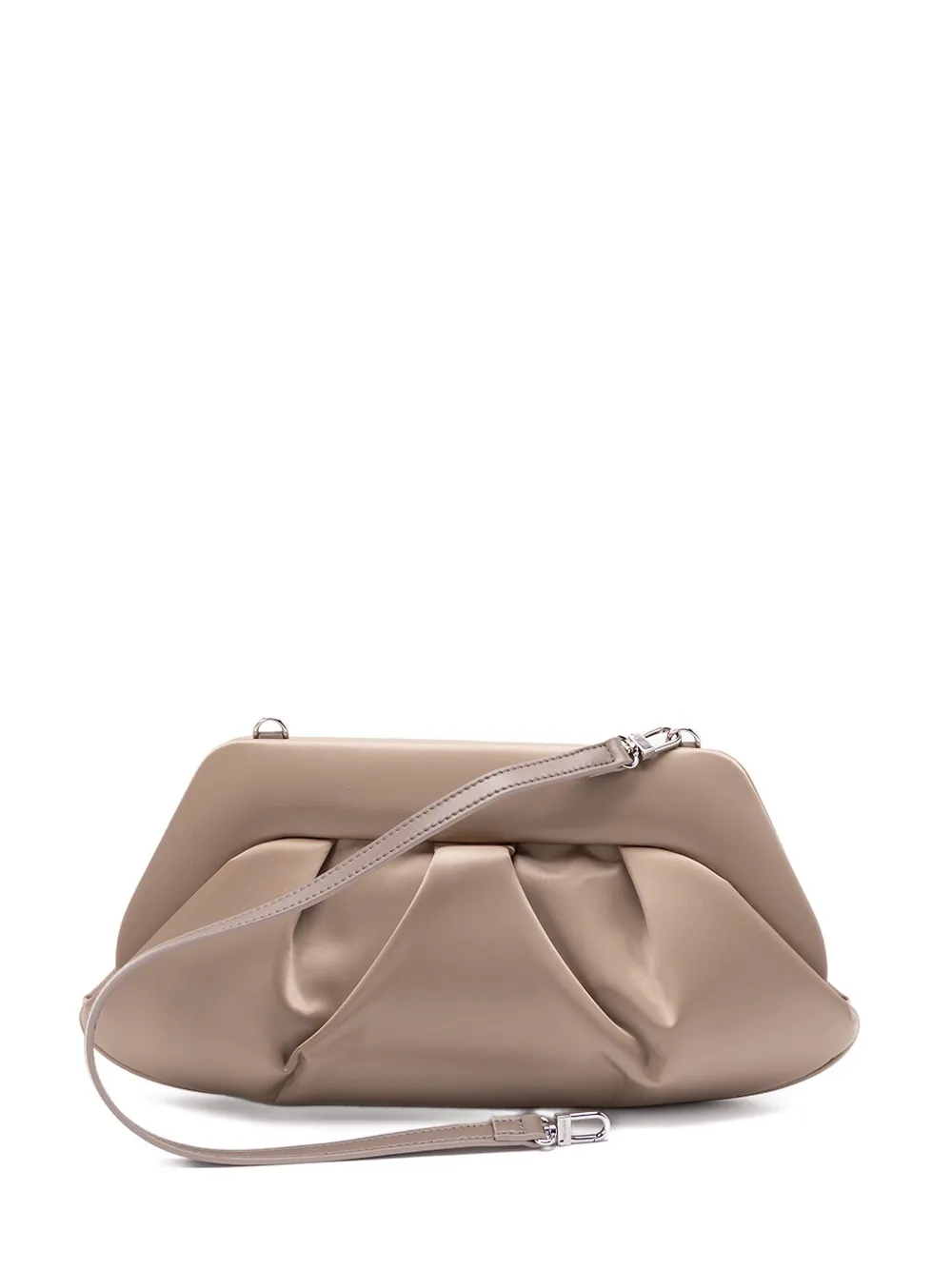 Themoirè pleated clutch bag Beige