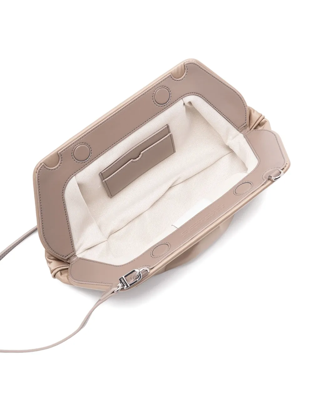 Themoirè Geplooide clutch Beige