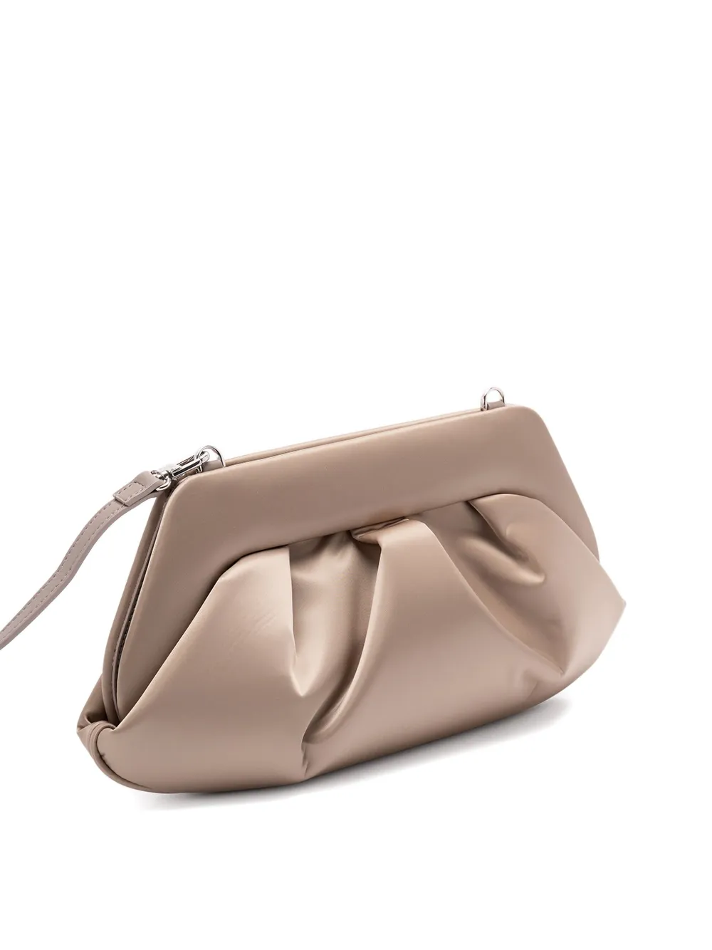 Themoirè Geplooide clutch Beige