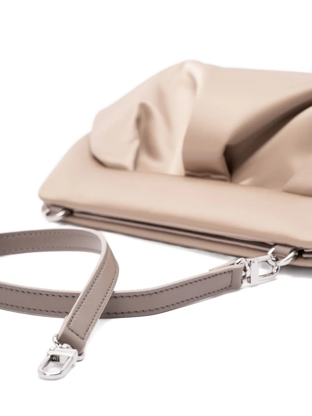 Themoirè Geplooide clutch Beige