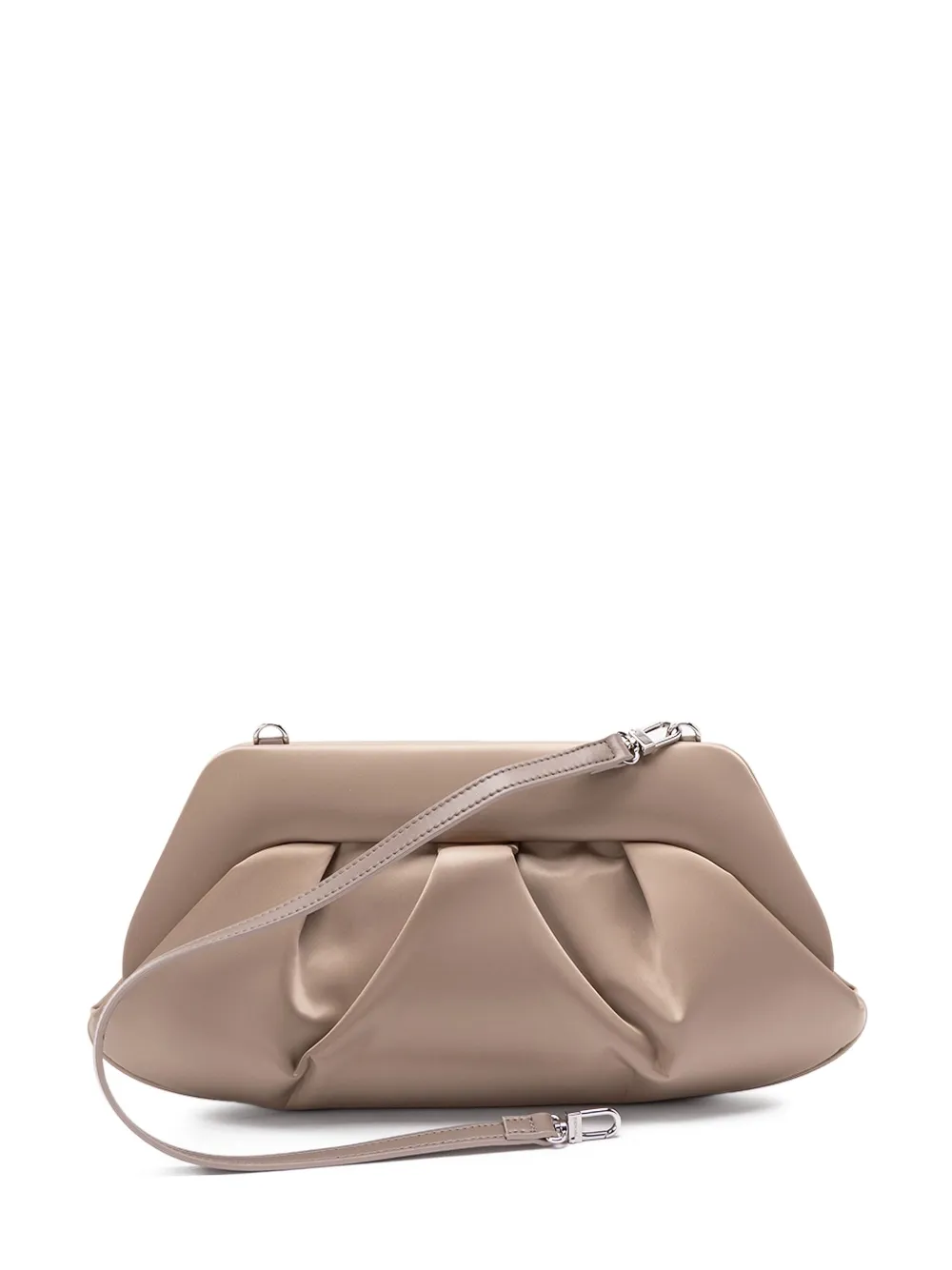 Themoirè Geplooide clutch Beige