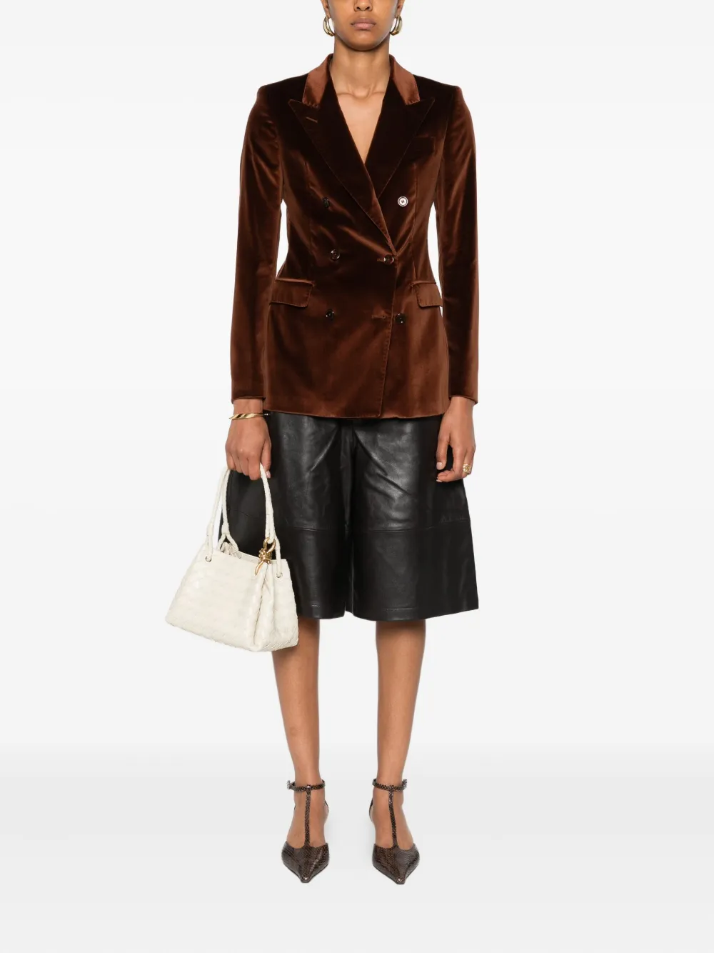 Tagliatore velvet double-breasted blazer Bruin